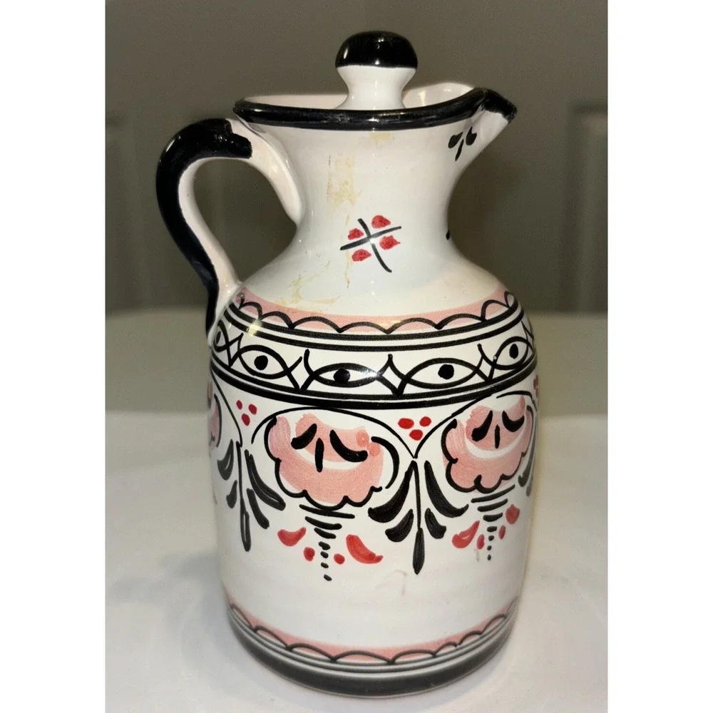 Vintage Pottery Pitcher Vase Jug Signed Ronda 5